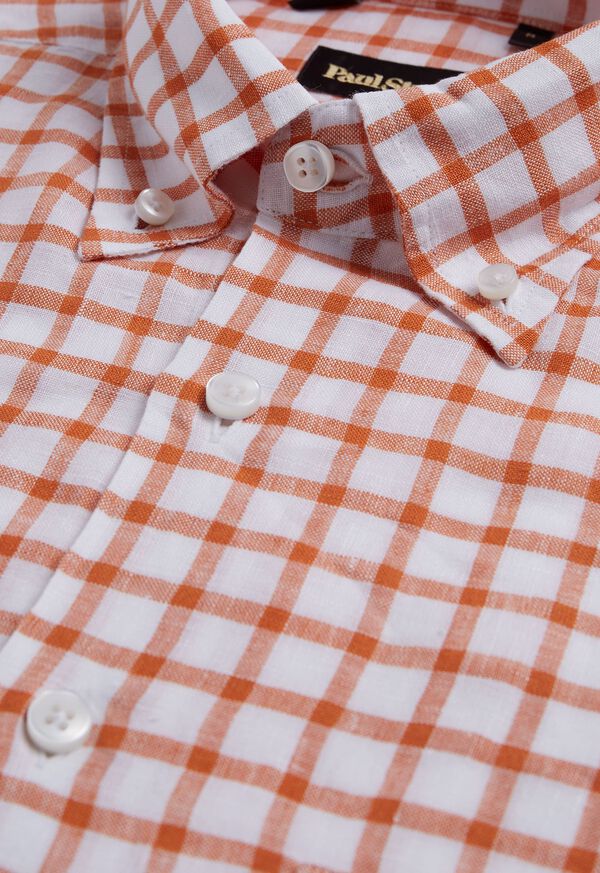 Paul Stuart Linen Windowpane Sport Shirt, image 2