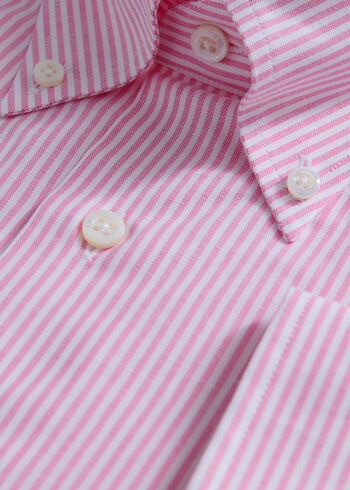 Paul Stuart Stripe Oxford Logo Sport Shirt