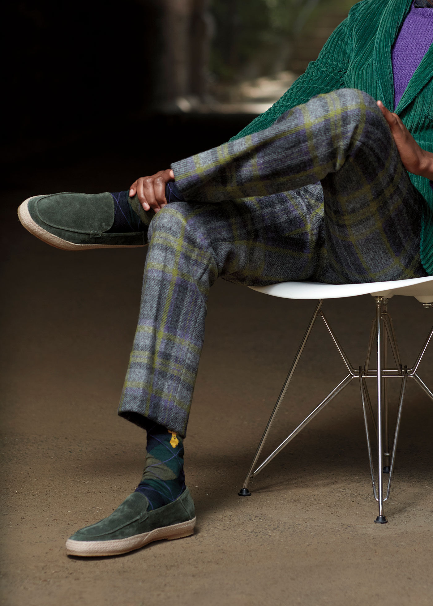 Men's wool tartan trousers online