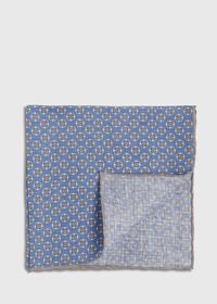 Paul Stuart Reversible Small Medallion Print Pocket Square, thumbnail 1