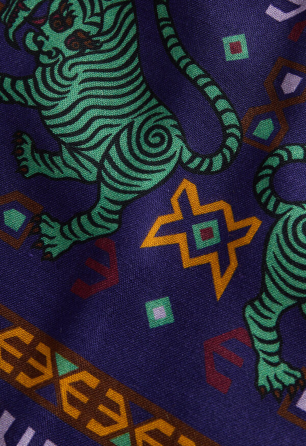 Paul Stuart Wool & Silk Exotic Print Scarf, image 3