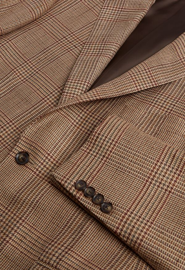 Paul Stuart Silk Brown Plaid Jacket, image 2