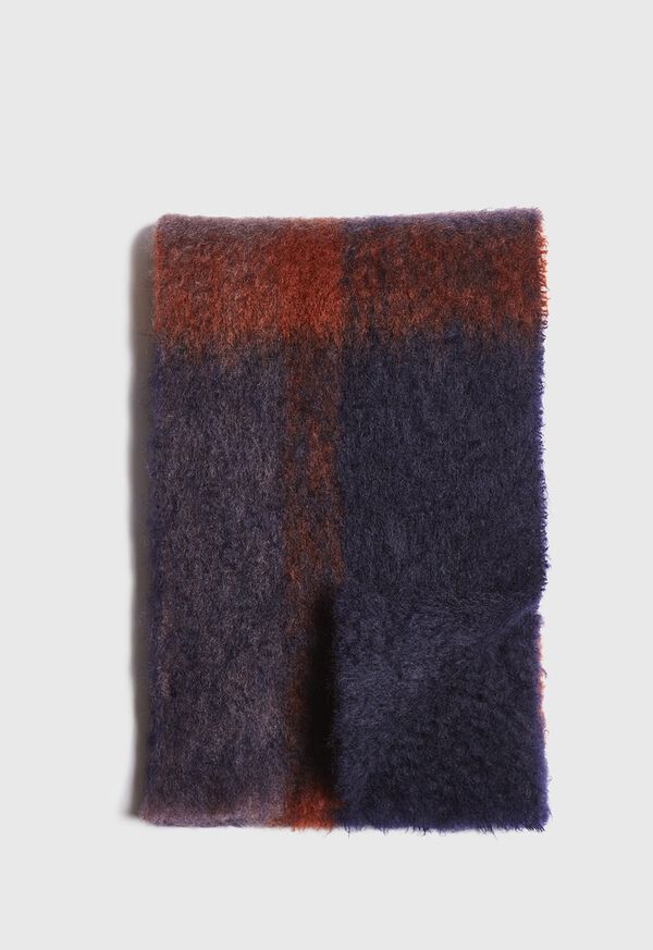Paul Stuart Mohair and Wool Color Block Scarf, image 1