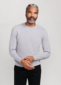 Paul Stuart Cotton Crewneck Sweater with Contrast Tipping, thumbnail 1