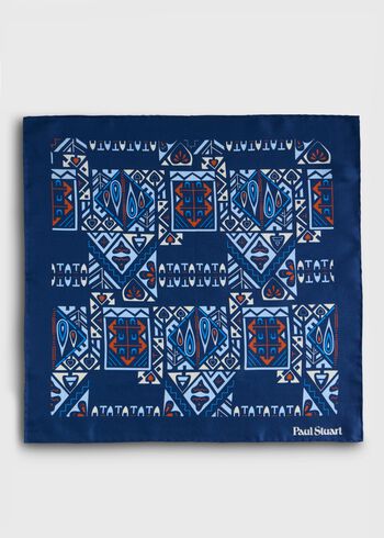 Paul Stuart Abstract Print Pocket Square