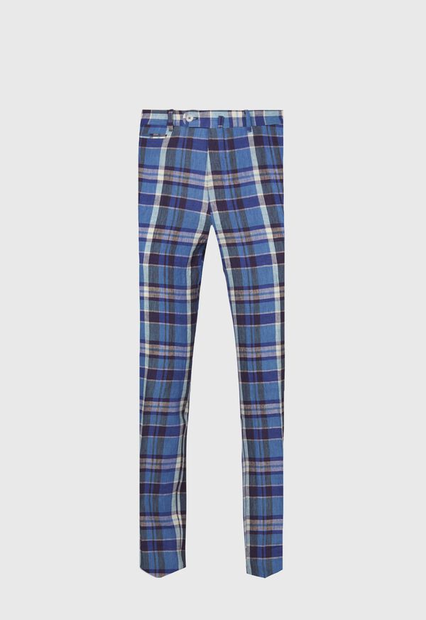Paul Stuart Linen Plaid Plain Front Dress Trouser, image 1