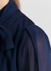 Paul Stuart Tie Front Silk Blouse, thumbnail 5