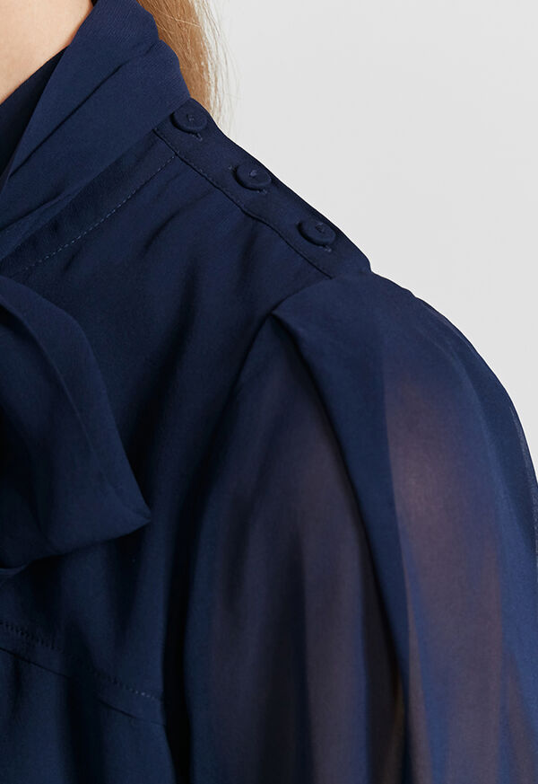 Paul Stuart Tie Front Silk Blouse, image 5
