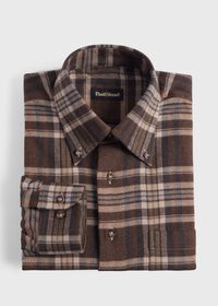 Paul Stuart Flannel Plaid Sport Shirt, thumbnail 1