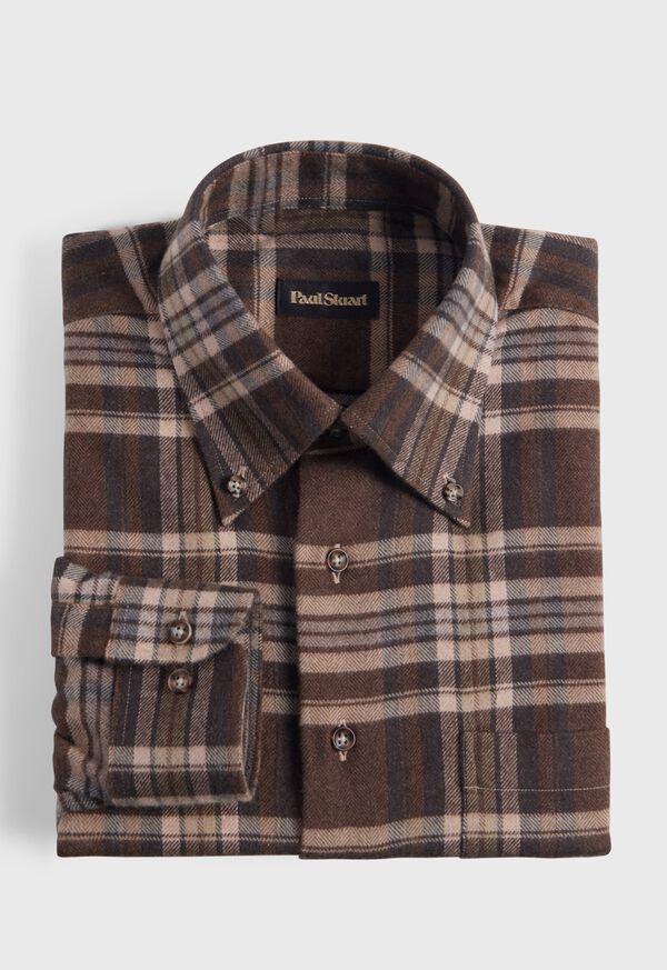 Paul Stuart Flannel Plaid Sport Shirt, image 1