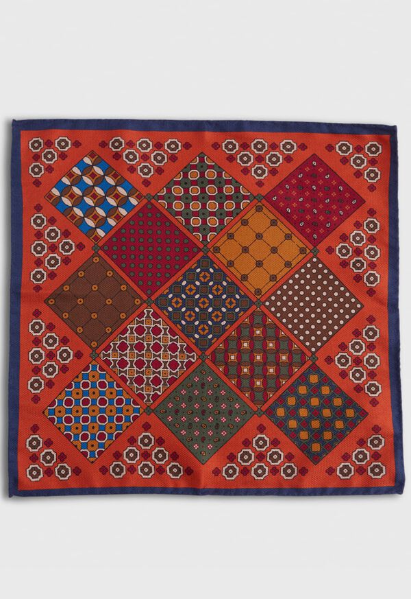 Paul Stuart Patchwork Silk Reversible Pocket Square, image 2