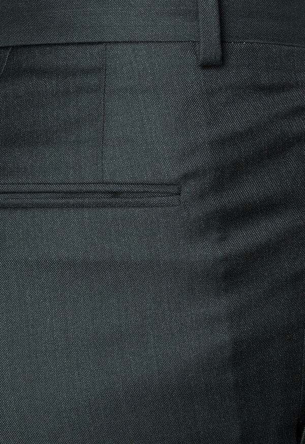 Paul Stuart Charcoal Super 110s Wool Pleated Trouser, image 4