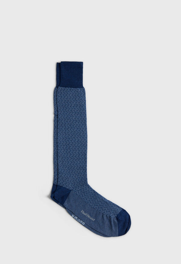 Paul Stuart Mercerized Cotton Parquet Pattern Sock, image 1