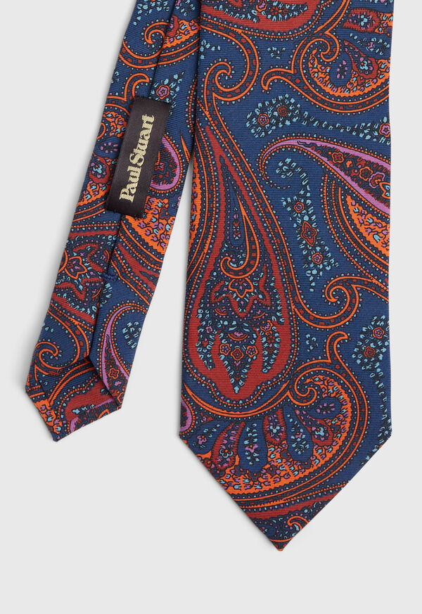 Paul Stuart Bold Color Printed Paisley Tie, image 1