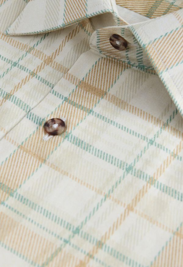 Paul Stuart Printed Plaid Cotton Shirt, image 2