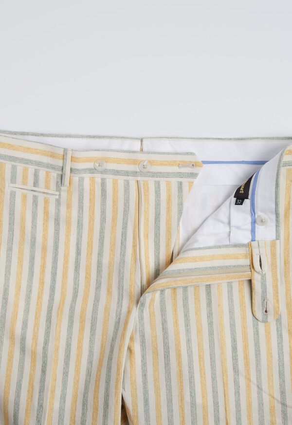 Paul Stuart Green & Yellow Stripe Cotton Pant, image 4