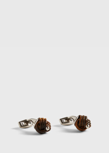 Paul Stuart Sterling Silver with Tiger Eye Carved Knot