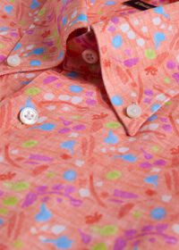 Paul Stuart Printed Linen Sport Shirt, thumbnail 3