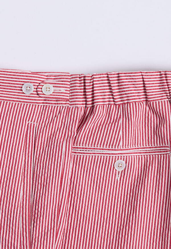 Paul Stuart Striped Cotton Blend Drawstring Seersucker Trouser, image 3