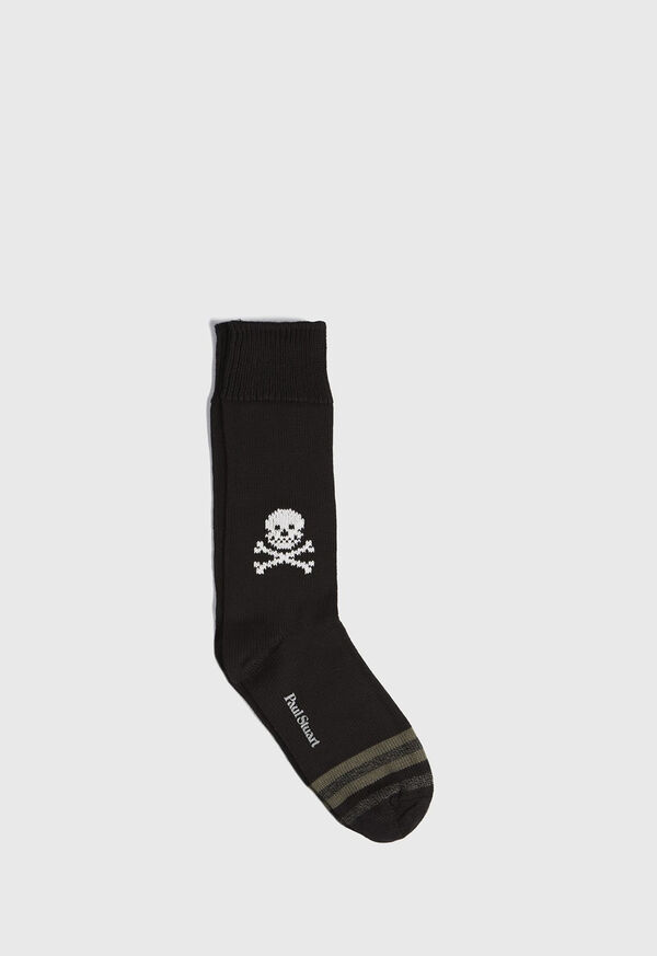 Paul Stuart Heavyweight Cotton Skull and Crossbone Socks, image 1