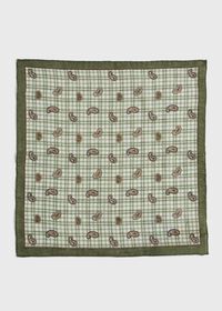Paul Stuart Graph Check and Tossed Pine Pocket Square, thumbnail 2