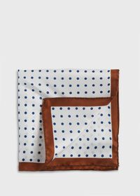 Paul Stuart Printed Silk Contrast Dot Pocket Square, thumbnail 1