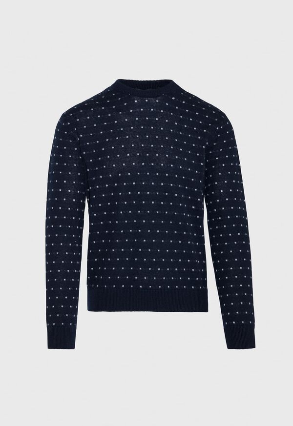 Paul Stuart White Dots Crew Neck Sweater, image 1