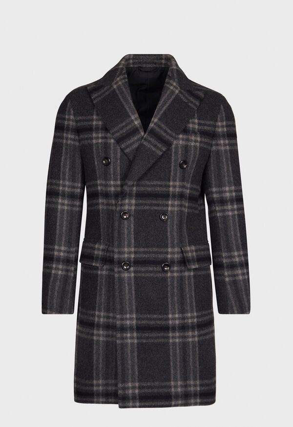 Paul Stuart Plaid Double Breasted Coat, image 1