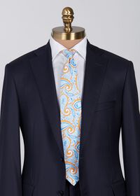 Paul Stuart Silk & Linen Paisley Tie, thumbnail 5
