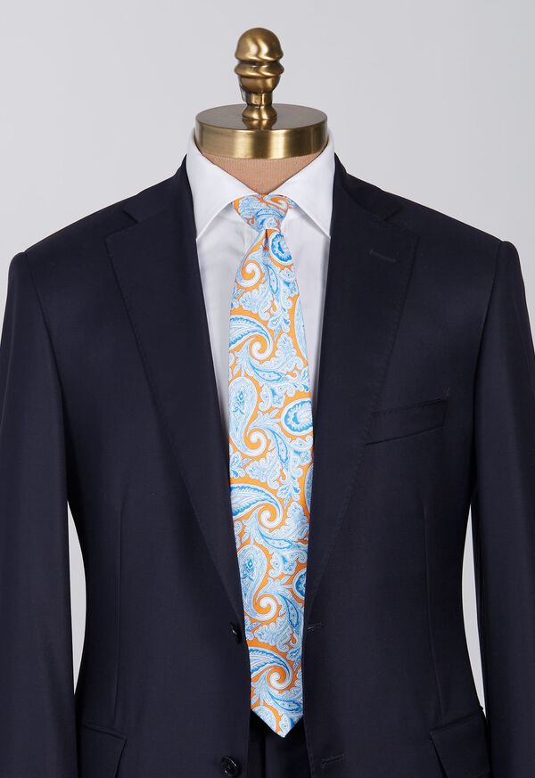 Paul Stuart Silk & Linen Paisley Tie, image 5
