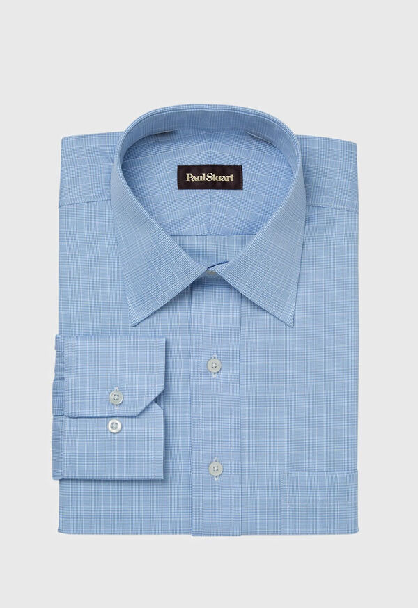 Paul Stuart Blue Glen Plaid Cotton Dress Shirt, image 1