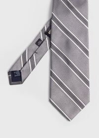 Paul Stuart Silk Jacquard Macclesfield Stripe Tie, thumbnail 1
