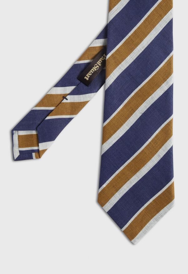 Paul Stuart Printed Linen Three Color Stripe, image 1
