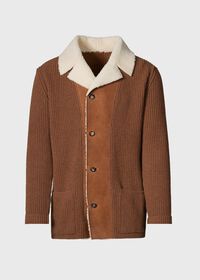 Paul Stuart Shearling Trim Cardigan, thumbnail 1