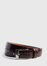 Paul Stuart Alligator Belt with Silver Buckle, thumbnail 1