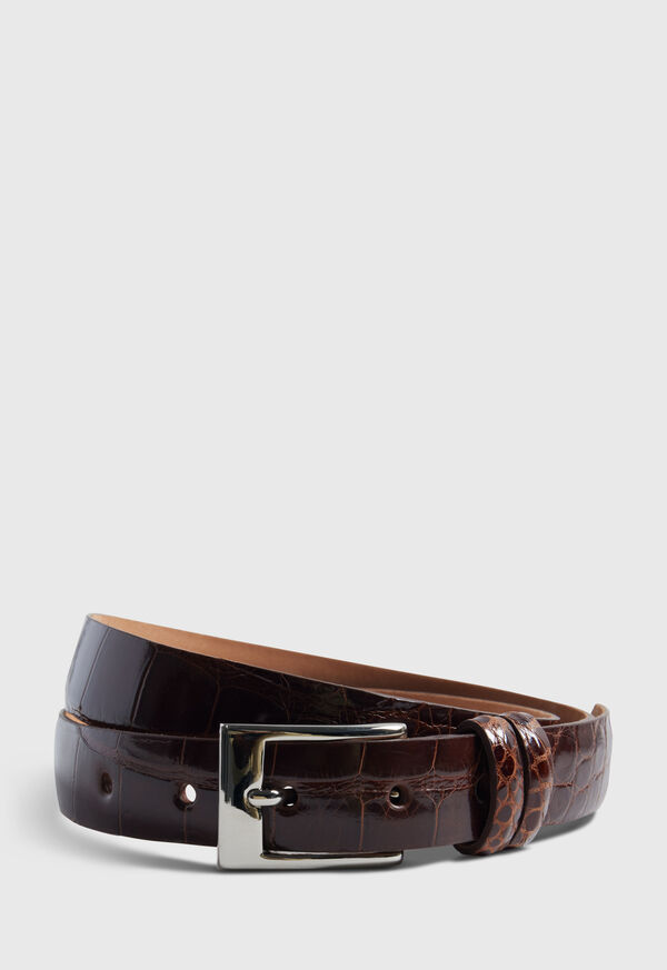 Paul Stuart Alligator Belt with Silver Buckle, image 1