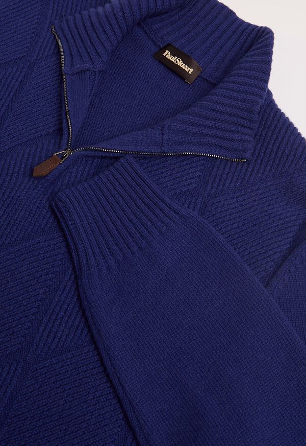 Paul Stuart Cashmere Parquet Stitch Quarter Zip Sweater, image 2