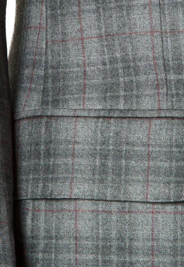 Paul Stuart Grey and Burgundy Plaid Super 130s Jacket, image 3