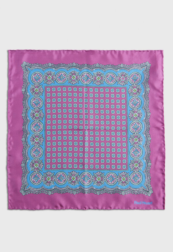 Paul Stuart Silk Twill Medallion Pocket Square, image 2