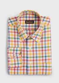 Paul Stuart Cotton Flannel 4-Color Check Sport Shirt, thumbnail 1