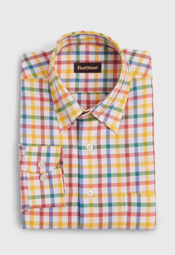 Paul Stuart Cotton Flannel 4-Color Check Sport Shirt, image 1