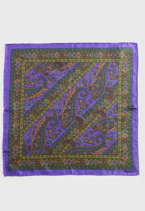 Paul Stuart Silk Paisley Pocket Square, image 2