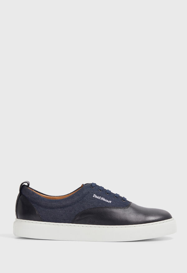 Paul Stuart Star Leather and Denim Sneaker, image 1