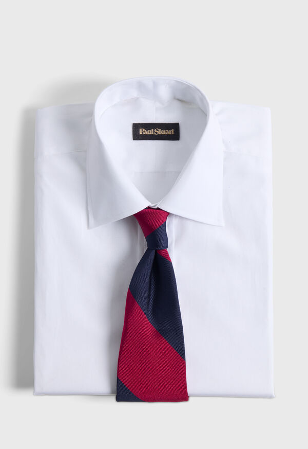 Paul Stuart Woven Silk Two Color Bar Stripe Tie, image 2
