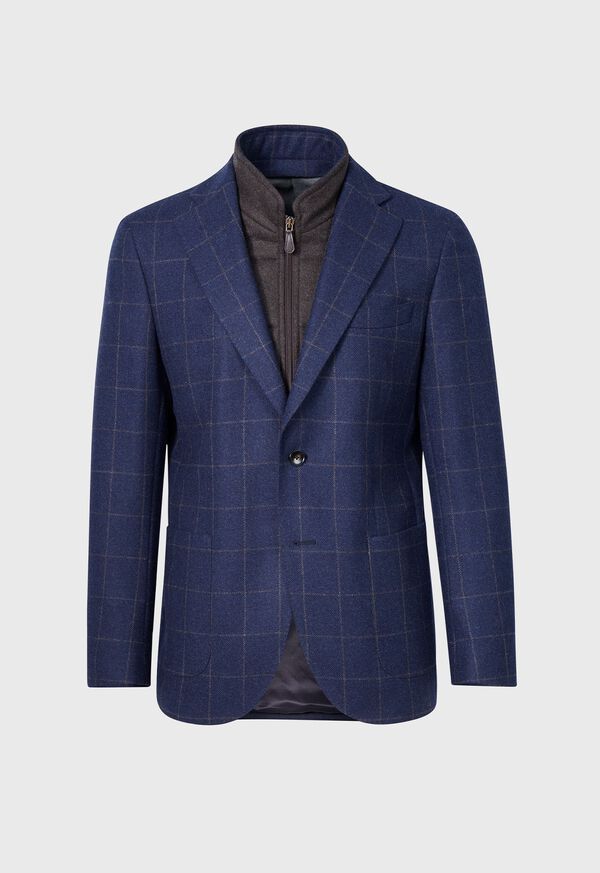 Paul Stuart Wool Windowpane Hybrid Sport Jacket with Gilet, image 1