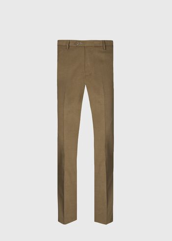 Paul Stuart Suede Trimmed Brushed Cotton Trouser