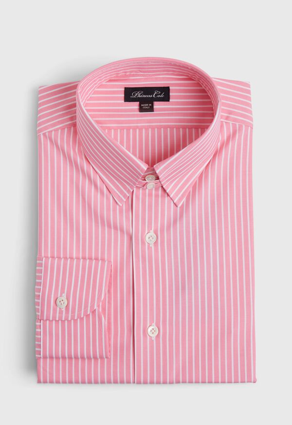Paul Stuart Pink & White Stripe Dress Shirt, image 1