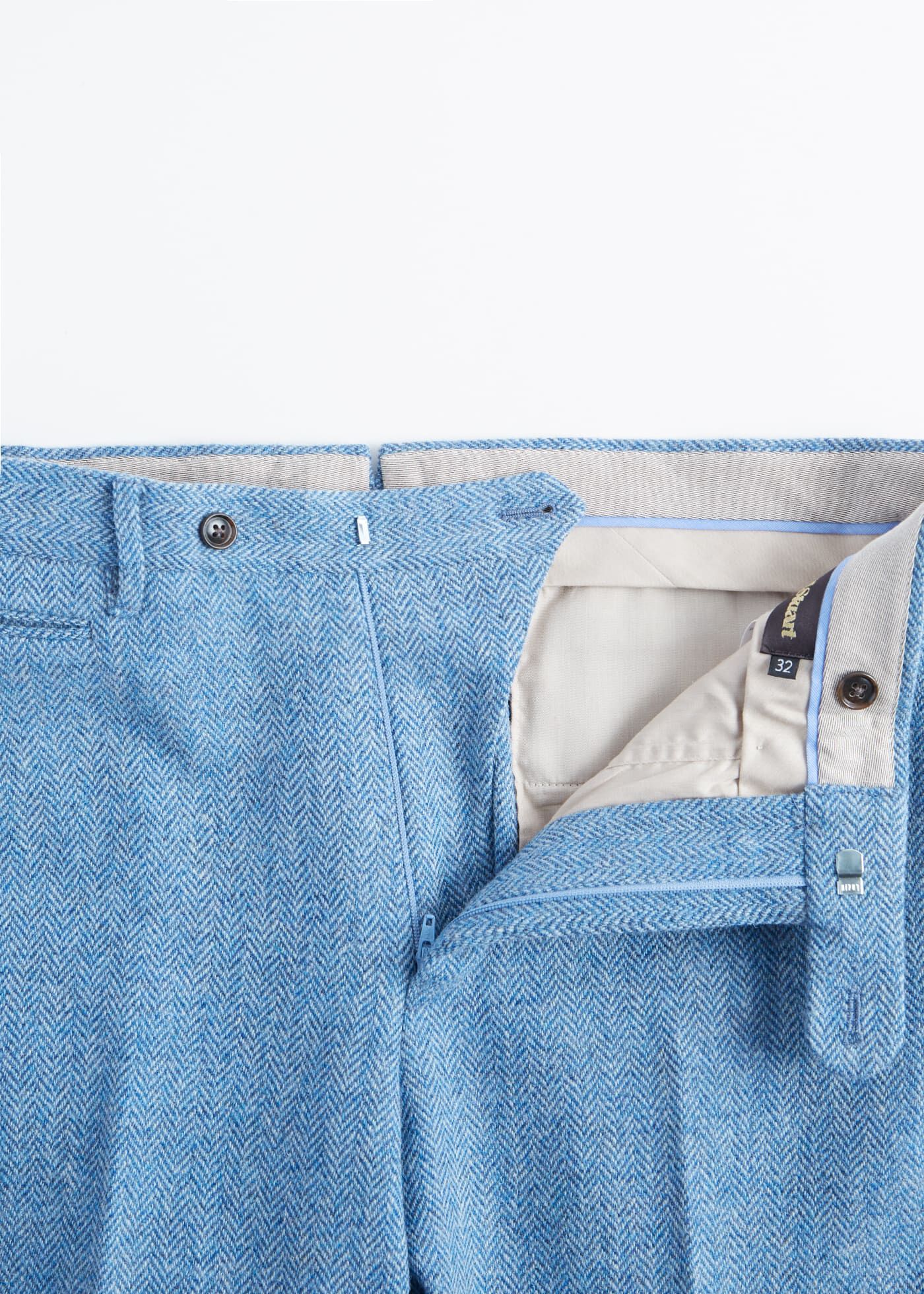 Shetland Wool Herringbone Trouser