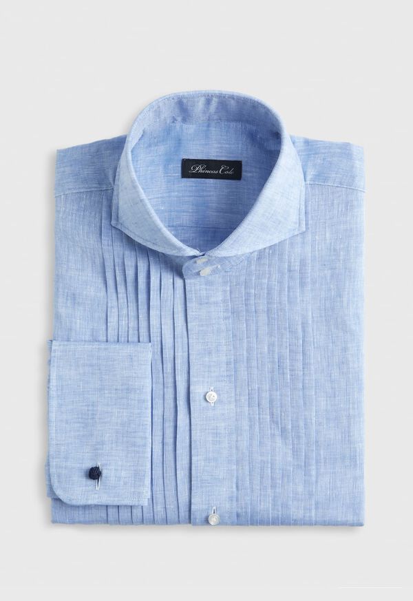 Paul Stuart Linen Pleated Front Formal Dress Shirt