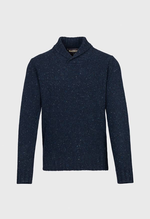 Paul Stuart Cashmere Donegal Shawl Collar Pullover Sweater, image 1